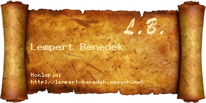 Lempert Benedek névjegykártya